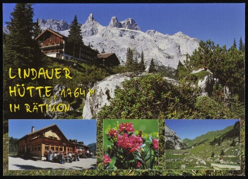 [Tschagguns] Lindauer Hütte, 1764 m im Rätikon : [Lindauer Hütte, 1764 m gegen die Drei Türme, 2828 m, und Blick zum Öfapass im Rätikon, Montafon, Vorarlberg, Österreich ...]