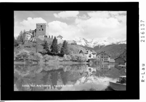 Ladis in Tirol, Burg Laudeck : [Burg Laudegg bei Ladis im Oberinntal mit Blick zum Glockturmkamm]
