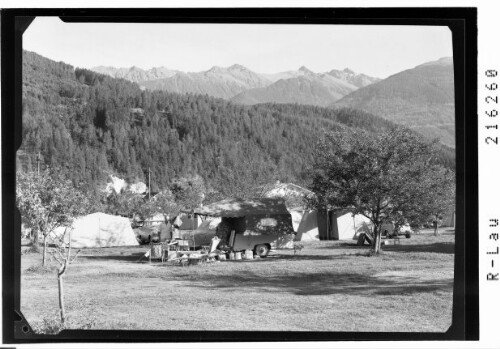 [Campingplatz bei Imst in Tirol gegen Karköpfe und Wildgrat]