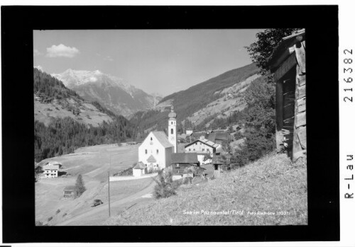 See im Paznauntal / Tirol : [Pfarrkirche in See im Paznaun gegen Wannenkopf und Rauher Kopf]