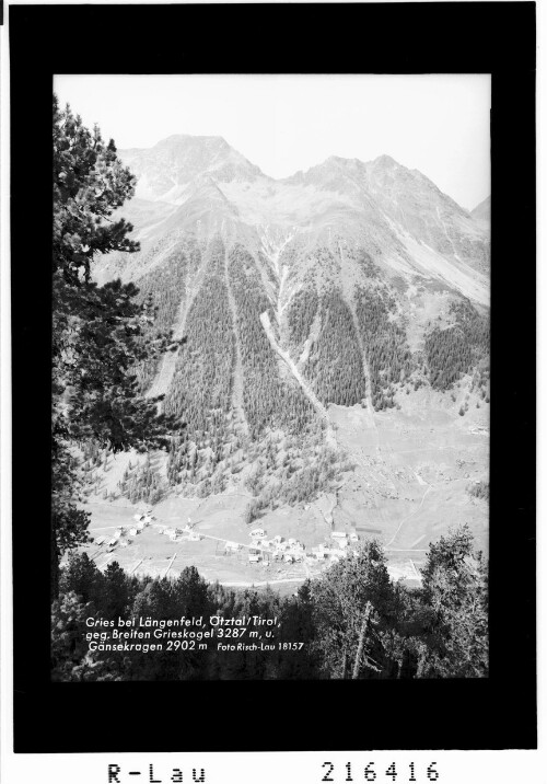 Gries bei Längenfeld, Ötztal / Tirol, gegen Breiten Grieskogel 3287 m und Gänsekragen 2902 m
