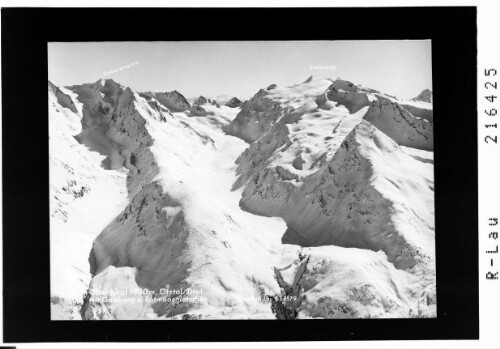 Obergurgl 1930 m, Ötztal / Tirol mit Gaisberg und Rotmoosgletscher : [Gurglerkamm bei Obergurgl mit Liebenerspitze und den drei Seelenkögel]