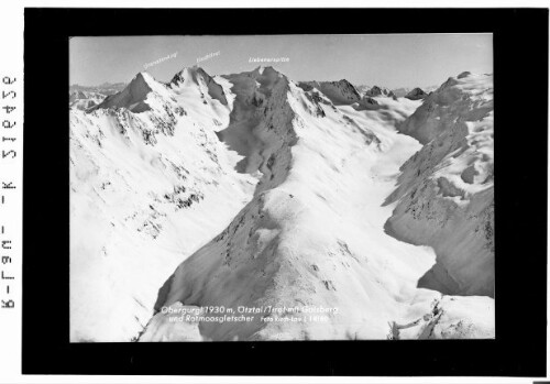 Obergurgl 1930 m, Ötztal Tirol mit Gaisberg und Rotmoosgletscher : [Gurglerkamm bei Obergurgl mit Granatenkogel und Rotmooskogel]