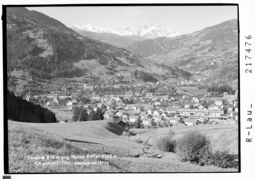 Landeck 816 m gegen Hohen Riffler 3160 m, Oberinntal / Tirol