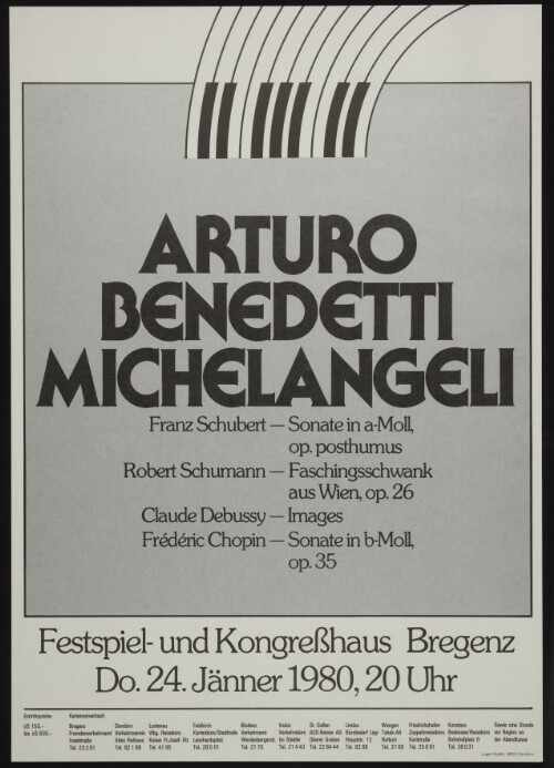 Arturo Benedetti Michelangeli : Franz Schubert, Robert Schumann, Claude Debussy, Frederic Chopin