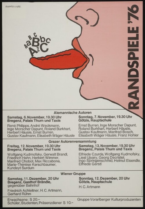 Randspiele '76 : Alemannische Autoren, Grazer Autorenversammlung, Wiener Gruppe