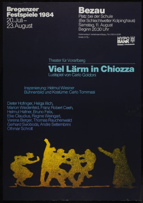 Theater für Vorarlberg: Viel Lärm in Chiozza : Lustspiel von Carlo Goldoni : Inszenierung: Helmut Wiesner, Bühnenbild und Kostüme: Carlo Tommasi