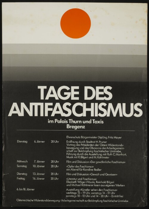 Tage des Antifaschismus im Palais Thurn und Taxis