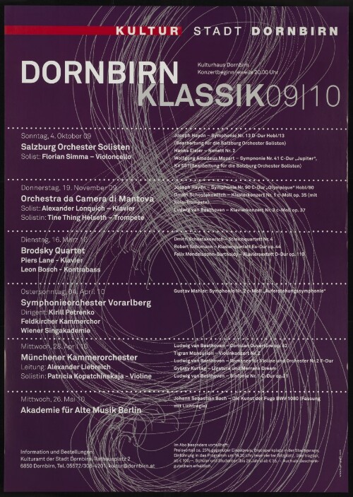 Dornbirn Klassik 09/10 : Kultur Stadt Dornbirn