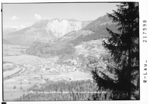 Ötz in Tirol gegen Lechtaler Alpen und Tschirgant