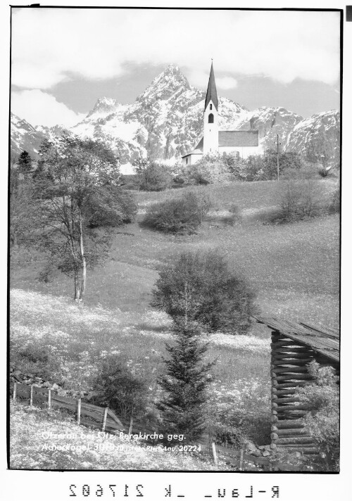 Ötzerau bei Ötz, Bergkirche gegen Acherkogel 3010 m : [Kirche in Au bei Ötz im Ötztal mit Blick zum Acherkogel]