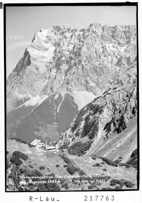 Wettersteingebirge - Tirol Coburger Hütte gegen Zugspitze 2963 m : [Coburger Hütte gegen Wetterstein]