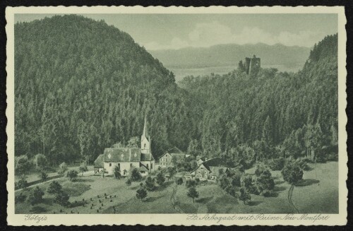 Götzis : St. Arbogast mit Ruine Neu-Montfort