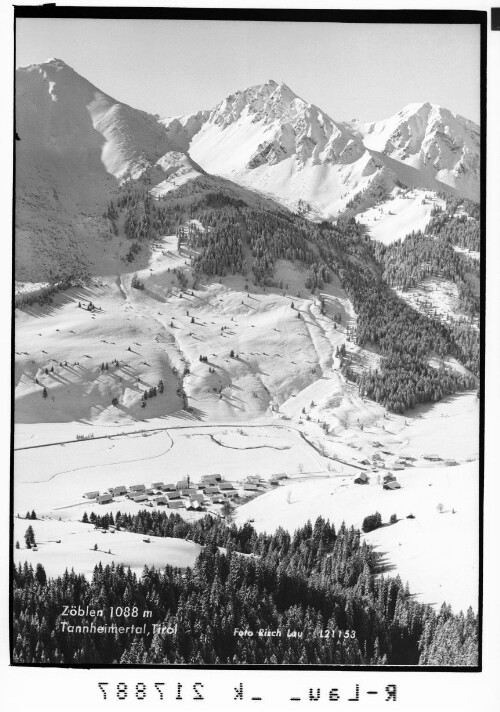 Zöblen 1088 m Tannheimertal, Tirol : [Zöblen im Tannheimertal gegen Ronenspitze und Bschiesser]
