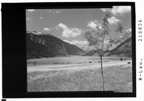 [Blick bei Haller im Tannheimertal auf den Haldensee mit Vogelhorn und Wannenjoch / Tirol]