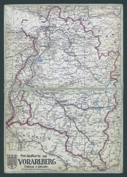 Provisorische Landkarte von Vorarlberg
