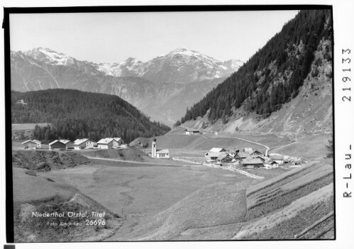 Niederthai Ötztal, Tirol : [Niederthai im Horlachtal gegen Blockkogel und Fundusfeiler]