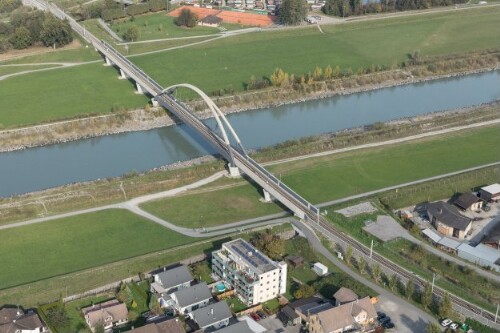 [Lustenau - St. Margarethen - Eisenbahnbrücke neu, Rhein]