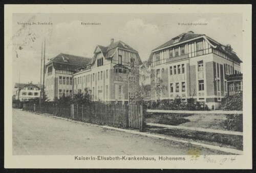 Kaiserin-Elisabeth-Krankenhaus, Hohenems : Wohnung Dr. Neudörfer : Krankenhaus : Wirtschaftsgebäude