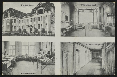 [Hohenems] : Krankenhaus : Operations Saal : Krankenzimmer : In den Gängen : [Hohenems (Vorarlberg) Kaiserin-Elisabeth-Krankenhaus ...]