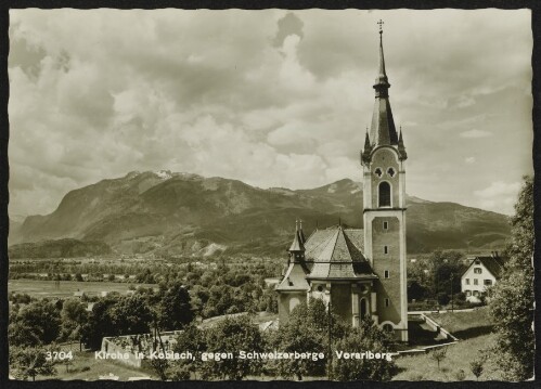 Kirche in Koblach, gegen Schweizerberge Vorarlberg