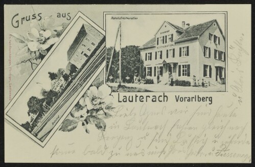 Gruss aus Lauterach Vorarlberg : Bahnhof : Bahnhofrestauration : [Postkarte ...]