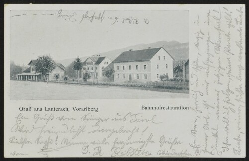 Gruß aus Lauterach, Vorarlberg : Bahnhofrestauration : [Postkarte ...]
