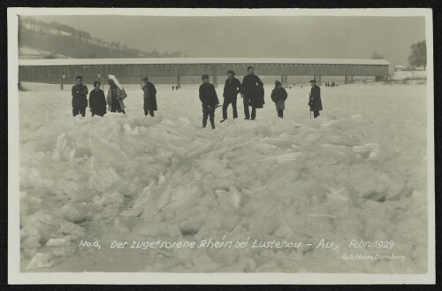 Der zugefrorene Rhein bei Lustenau - Au, Febr. 1929