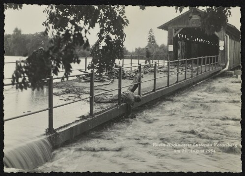 Rhein-Hochwasser Lustenau Vorarlberg am 22. August 1954