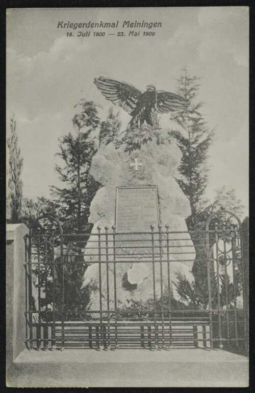 Kriegerdenkmal Meiningen : 18. Juli 1800 - 23. Mai 1909 : [Post-Karte ...]