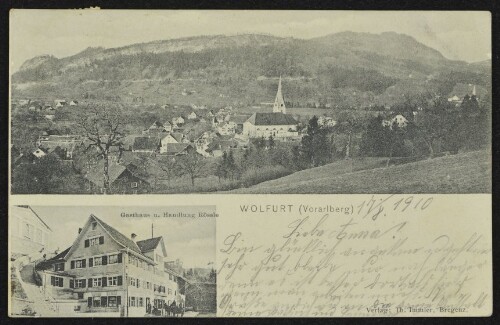 Wolfurt (Vorarlberg) : Gasthaus u. Handlung Rössle : [Correspondenz-Karte ...]