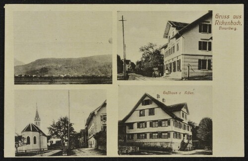 [Wolfurt] Gruss aus Rickenbach, Vorarlberg : Gasthaus z. Adler ... : [Correspondenz-Karte An ... in ...]