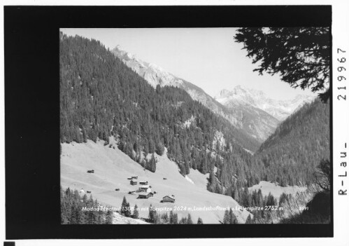 Madau im Lechtal 1308 m mit Torspitze 2624 m, Landschaftseck und Leiterspitze 2752 m