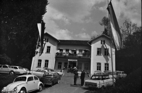 Tiroler Landeshauptmann Wallnöfer zu Besuch am Schießstand Berg Isel in Bregenz