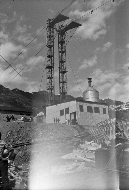 Besuch von Bundespräsident Franz Jonas in Vorarlberg, Baustelle der Kops Staumauer