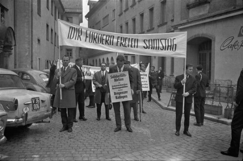 Demonstration der Bankangestellten in Bregenz