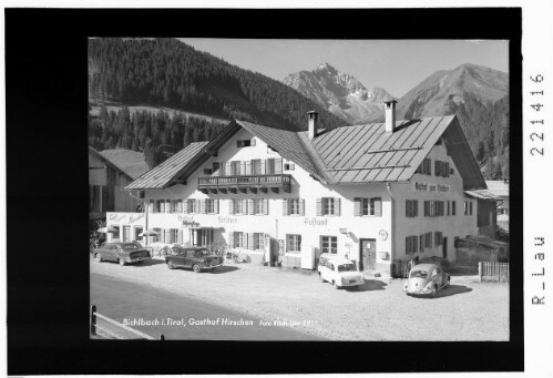 Bichlbach in Tirol / Gasthof Hirschen : [Gasthof zum Hirschen in Bichlbach mit Blick zum Roten Stein]