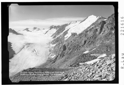 Ötztaler Alpen / Ramolhaus 3006 m mit Schalfkogl 3536 m und Grossem Gurglerferner