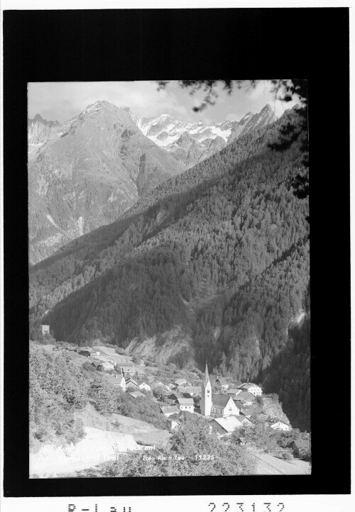 Kauns und Ruine Berneck mit Kaunergrat / Tirol Ötztaler Alpen