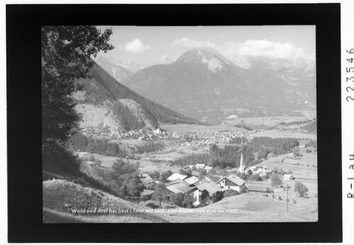 Wald und Arzl bei Imst in Tirol mit Lechtaler Alpen