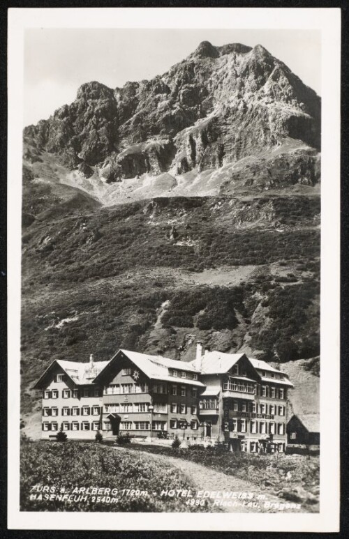 [Lech] Zürs a. Arlberg 1720 m - Hotel Edelweiss m. : Hasenfluh 2540 m