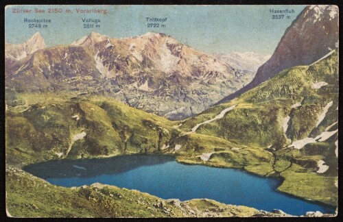 [Lech Zürs] Zürser See 2150 m, Vorarlberg : Rockspitze 2749 m : Valluga 2811 m : Trittkopf 2722 m : Hasenfluh 2537 m