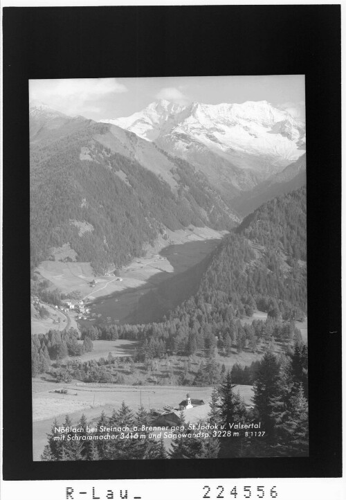 Nößlach bei Steinach am Brenner gegen St. Jodok und Valsertal mit Schrammacher und Sägewandspitze 3228 m
