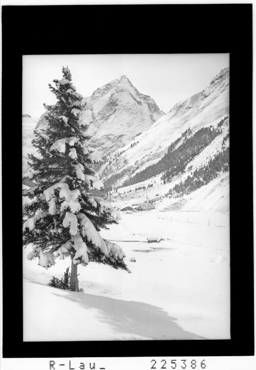 Alpengasthof Lüsens 1639 m gegen Fernerkogel 3192 m / Sellraintal / Tirol : [Lüsens im Lüsenstal gegen Lüsenser Fernerkogel 3298 m]