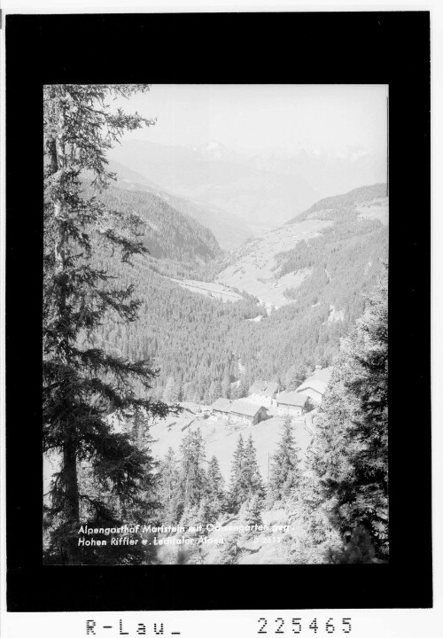 Alpengasthof Marlstein mit Ochsengarten gegen Hohen Riffler und Lechtaler Alpen