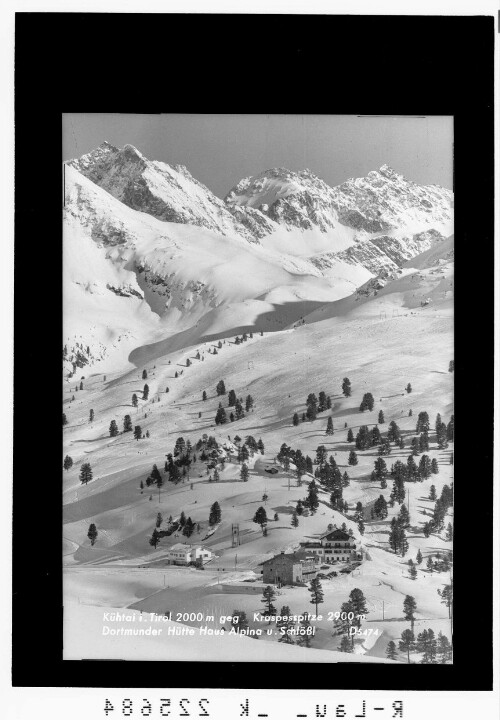 Kühtai in Tirol 2000 m gegen Kraspesspitze 2900 m / Dortmunder Hütte - Haus Alpina und Schlößl