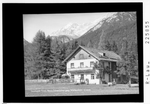 Leutasch - Tirol / Haus Schenacher gegen Wetterstein : [Haus Schenacher in Oberleutasch - Plaik gegen Hochwanner im Wetterstein Gebirge]