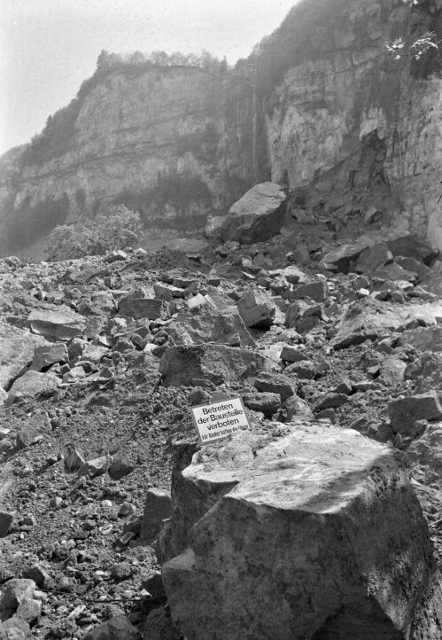 Bergsturz am Steinbruch Unterklien in Hohenems