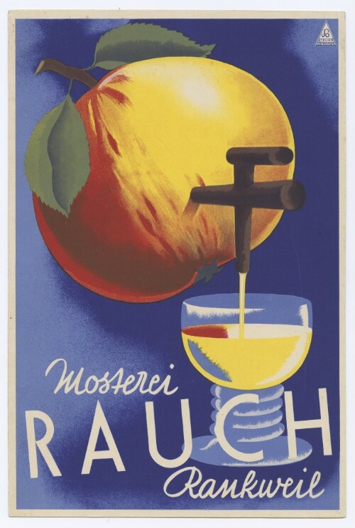 Werbeplakat der Firma Rauch für alkoholfreien Apfelsaft