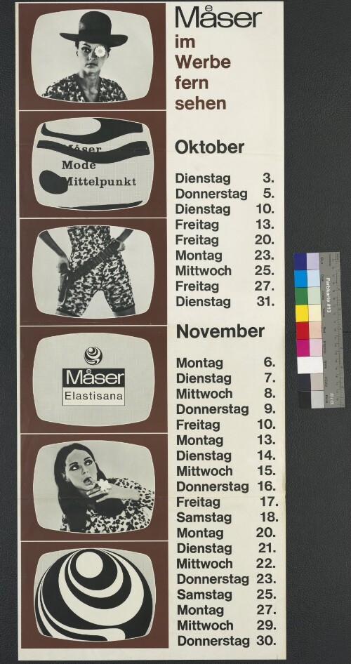 Werbeplakat des Textilunternehmens Benedikt Mäser